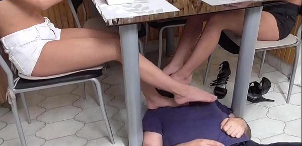  Femdom Ladies order slaves to smell their feet